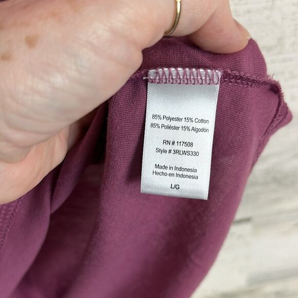 Reebok Nope Not Today Berry Purple Fitted Tee T-Shirt Women’s Size Large - Picture 5 of 6